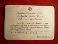 Invitatie Oficiala din partea N.Ceausescu catre D.Dogaru -1970 foto