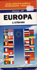 EUROPA - HARTA RUTIERA SI POLITICA 1:3750000 foto