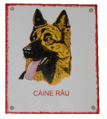 PLACA CAINE RAU foto