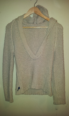 Pulover dama, cu gluga, 100% bumbac, American Eagle, ca nou, XS foto