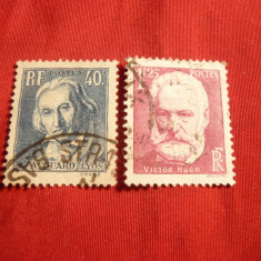 Serie- V.Hugo si J.Lyon 1935 Franta ,1+1val.stamp.