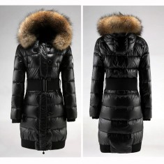 Geaca MONCLER de femei Originale - Negru - PUF DE GASCA - GULER BLANA NATURALA DE VULPE ! Transport gratuit foto