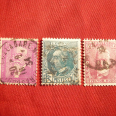 Serie Personalitati 1933 Franta , 3 val.stamp.