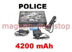 POLICE Lanterna Profesionala Led Cree Q5 500 LUMENI Acumulator 18650 4200 mAh Tactica Militara Duraluminiu incarcator MASINA RETEA Lupa Zoom 3 Faze foto