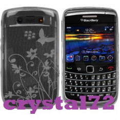 Livrare gratuita in Romania!!! Husa termorezistenta silicon-gel TPU pentru BLACKBERRY 9700, 9780 + folie ecran + laveta, model floral, calitate foto