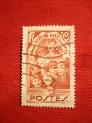 Serie - Pt. Copiii Somerilor 1936 Franta , 1 val.stamp. foto