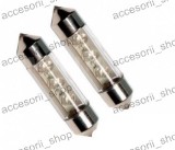Becuri LED Auto: Numar, Plafoniera, Sufit, Alb, 12V, 3 LED/Bec, Set 2 Bucati
