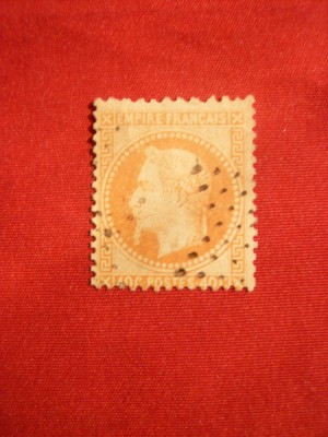 Timbru 40 C 1862 Napoleon cu lauri, Franta, orange ,stamp. foto