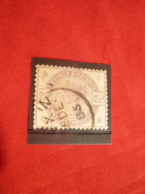 Timbru 2 1/2 Pence 1883 Anglia , stamp. ,filigr. coroana oriz. foto