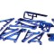 Set Bascule si Scuturi (Skid+Suspension) Integy T3244BLUE pentru automodel Traxxas Revo