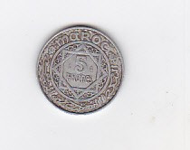 bnk mnd Maroc 5 Francs - Mohammed V 1370 (1951) foto