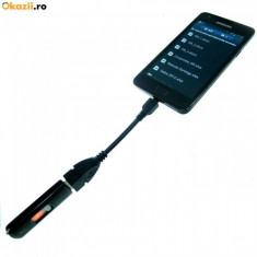 Cablu USB micro-USB OTG - USB 2.0-A Samsung Galaxy S2 S3 SIII i9100 i9300 Note i9220 n7000 nexus foto