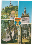 Carte postala(ilustrata)-SIGHISOARA-colaj, Necirculata, Printata