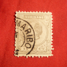 Timbru 15 C 1873 Suriname -Col.Olandeza , stamp.