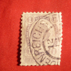 Timbru 1 Gulden 1896 violet Fr. Josef Austria , stamp.