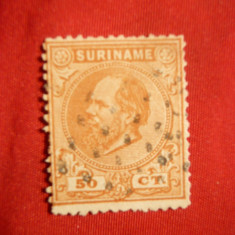 Timbru 50 Centi 1873 Suriname -Col.Olandeza , stamp.-Prima Emisiune