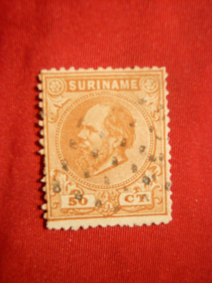 Timbru 50 Centi 1873 Suriname -Col.Olandeza , stamp.-Prima Emisiune foto