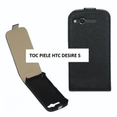 Husa Eleganta TOC FLIP PIELE Slim NEGRU HTC DESIRE S + Folie Display CADOU foto