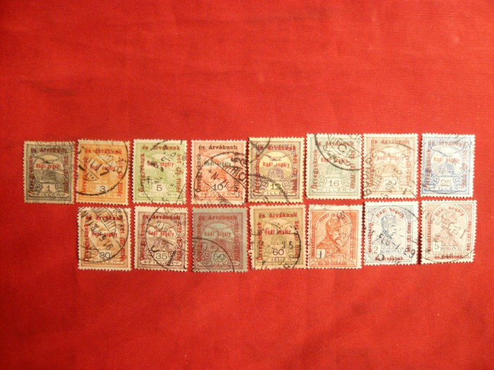 Serie mica - Inundatii Banat II 1915 ,15 val.stamp.Ungaria