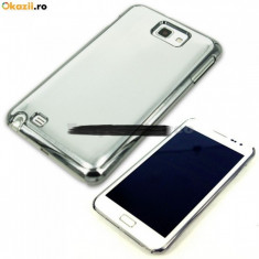 Husa/carcasa protectie Samsung Galaxy Note Silver Aluminiu metal cromat+folie protectie+transport gratuit foto