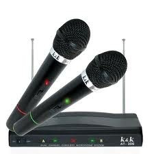 Kit 2 Microfoane Wireless AT-306 cu unitate receptor microfone fara fir pt Karaoke/petreceri/party/fun Livrare Gratuita! foto