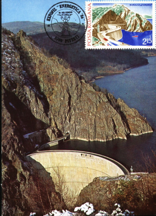 Carte maxima Barajul hidrocentralei de pe Arges