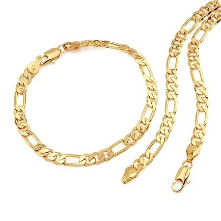 Set bijuteri barbati lantisor si bratara aur 18k (gold filled), model  frumos de lantisor si bratara | arhiva Okazii.ro