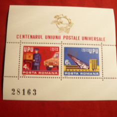 Colita 100 Ani UPU 1974 Romania