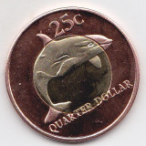 Bnk mnd Antarctica - Marie Byrd Land , 25 centi 2012 unc , fauna , bimetal, America Centrala si de Sud