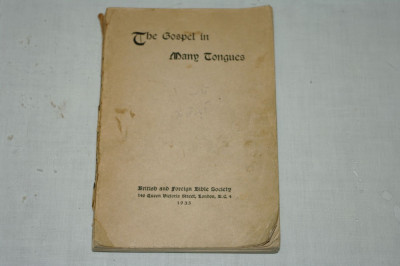 The Gospel in many tongues - British and foreign Bible society - 1935 foto