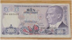 BANCNOTE DE 1000 LIRE TURCESTI foto