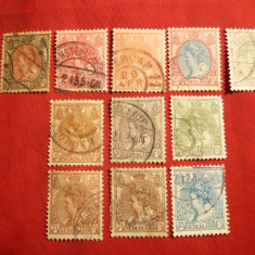 Serie Uzuale R.Wilhelmina 1899 ,Olanda ,10+1 val.stamp.