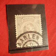 Timbru 12 1/2 C gri 1891 Olanda- R.Wilhelmina , stamp.