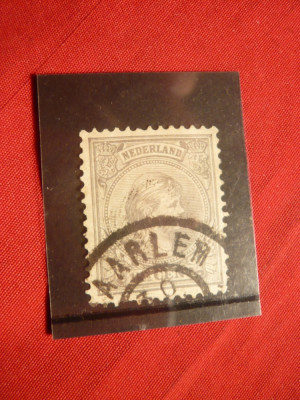 Timbru 12 1/2 C gri 1891 Olanda- R.Wilhelmina , stamp. foto