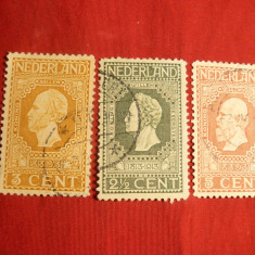 Timbre : 2 1/2 C , 3 C , 5C- 1913 Olanda ,stamp.
