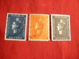 Serie 25 Ani R.Wilhelmina 1938 Olanda , 3 val.stamp.