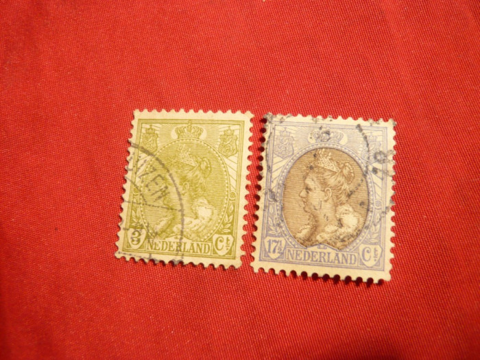 Serie Uzuale R.Wilhelmina 1901 ,Olanda ,2 val.stamp.