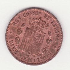 Moneda Spania - 10 Centimos 1878 foto