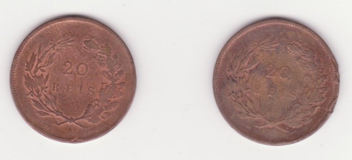 Moneda Portugalia - 20 Reis 1891 - litera A