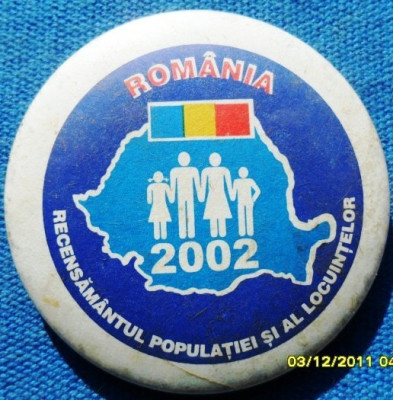 INSIGNA RECENZOR RECENSAMANTUL POPULATIEI 2002 foto