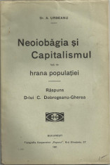 Dr.A.Urbeanu / NEOIOBAGIA SI CAPITALISMUL - raspuns lui C.Dobrogeanu-Gherea, editie 1911 foto