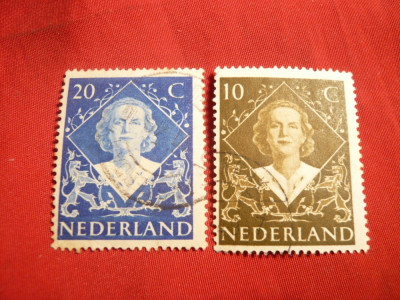 Serie- Incoronare R.Iuliana 1948 Olanda ,2 val.stamp. foto