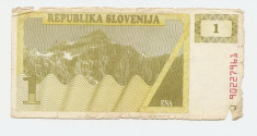 Slovenia 1 Tolar 1990 Circulat foto