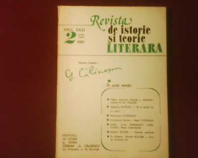 Revista de istorie si teorie literara XXXI,nr.2, aprilie-iunie 1983,Stendhal foto