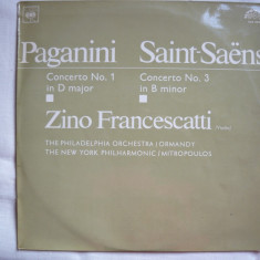 Paganini - Concertul No. 1 / Saint-Saens - Concertul No. 3 - ( solist Zino Francescatti) - VINIL