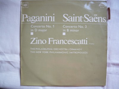 Paganini - Concertul No. 1 / Saint-Saens - Concertul No. 3 - ( solist Zino Francescatti) - VINIL foto