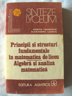PRINCIPII SI STRUCTURI FUNDAMENTALE IN MATEMATICA DE LICEU - Trandafir /Leonte foto