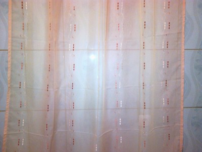 PERDELE 1,40m/2,45m DIN VOAL CU BRODERIE PORTOCALIU DEGRADE foto