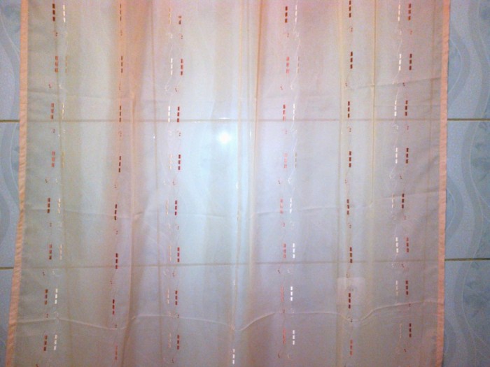 PERDELE 1,40m/2,45m DIN VOAL CU BRODERIE PORTOCALIU DEGRADE