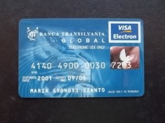 BANCA TRANSILVANIA - VISA ELECTRON - card rar pentru colectie ( NR 4444 ) foto